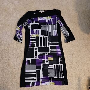 Banana Republic Factory Black and White Asymmetrical Sheath Dress